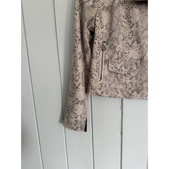 Lysse Rosalind Detachable Faux Shearling Collar Crop Jacket S Small Cropped Beig - Picture 4 of 6